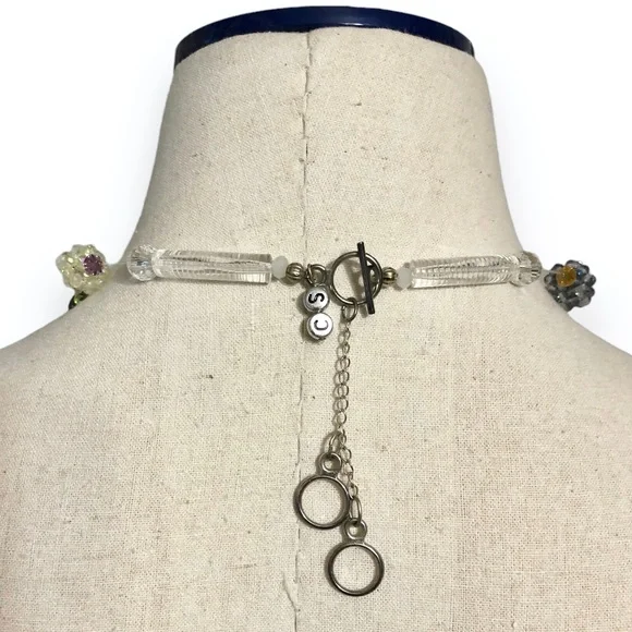 VINTAGE Illusion Crystal & Pearl Necklace - Picture 3 of 4